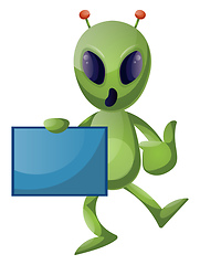Image showing Alien with panel, illustration, vector on white background.