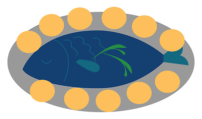 Image showing Gefilte fish, vector or color illustration.