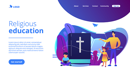 Image showing Religious summer camp concept landing page.