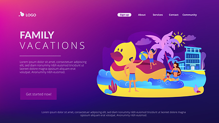 Image showing Family vacation concept landing page