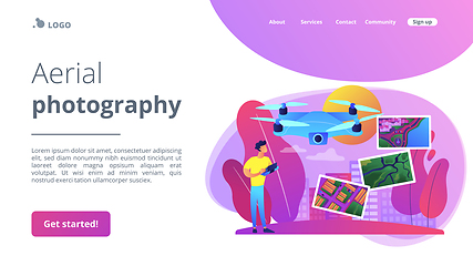 Image showing Aerial photography concept landing page