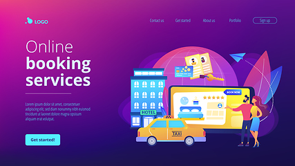 Image showing Online booking services concept landing page