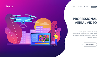 Image showing Aerial videography concept landing page