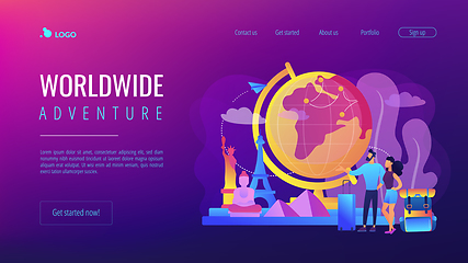 Image showing Traveling the world concept landing page