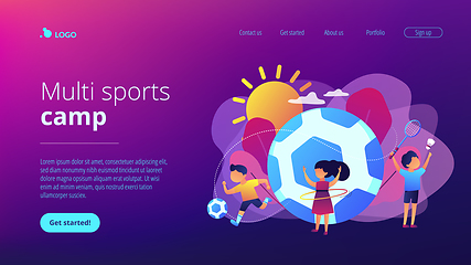 Image showing Sport summer camp concept landing page.