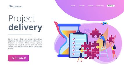 Image showing Project delivery concept landing page