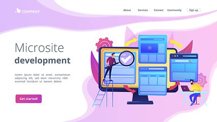 Image showing Microsite development concept landing page