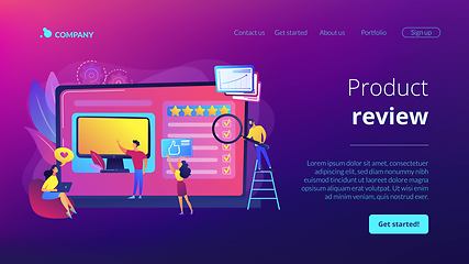 Image showing Product review concept landing page