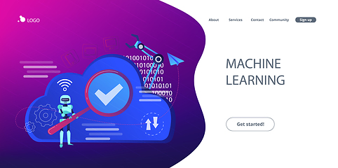 Image showing Cloud roboticsconcept landing page.