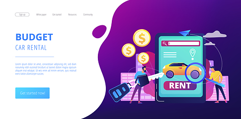 Image showing Rental car service concept landing page.