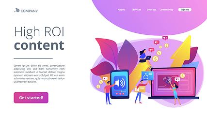 Image showing High ROI content concept landing page
