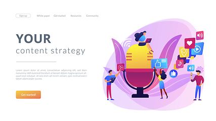 Image showing Podcast content concept landing page