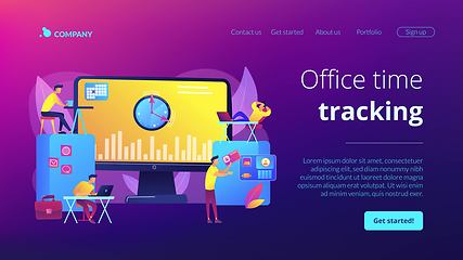 Image showing Time and attendance tracking system concept landing page