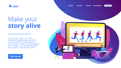 Image showing Computer animation concept landing page