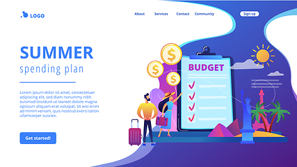 Image showing Vacation fund concept landing page.