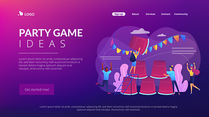 Image showing Party game concept landing page.