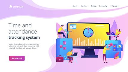 Image showing Time and attendance tracking system concept landing page