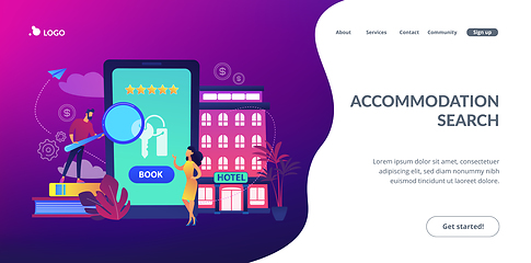 Image showing Booking hotel concept landing page