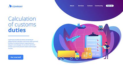 Image showing Customs clearance concept landing page