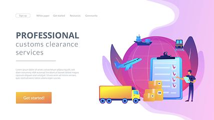 Image showing Customs clearance concept landing page