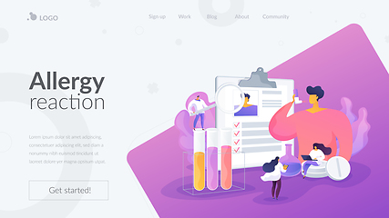 Image showing Allergic diseases landing page concept