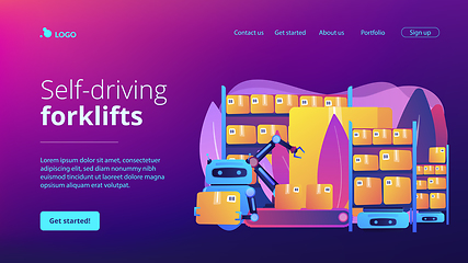 Image showing Warehousing robotization concept landing page