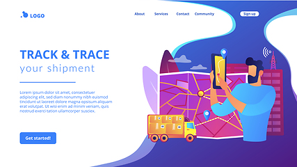 Image showing Post service tracking concept landing page