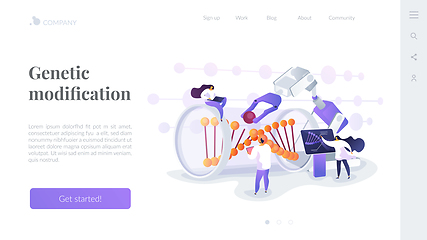 Image showing Genetic engineering landing page concept