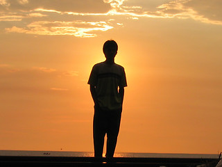 Image showing Silhouette on a beautiful sunset