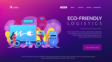 Image showing Electric trucks concept landing page.