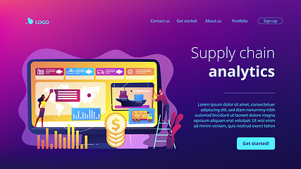 Image showing Supply chain analytics concept landing page