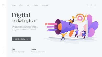 Image showing Marketing team landing page concept