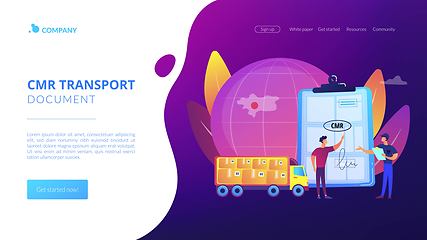 Image showing Road transport documents concept landing page