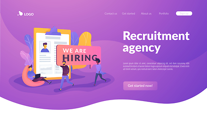 Image showing Recruitment agency landing page template.