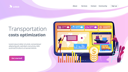 Image showing Supply chain analytics concept landing page