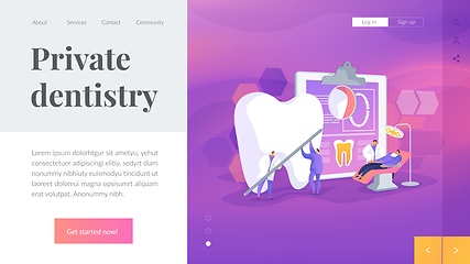 Image showing Private dentistry landing page concept