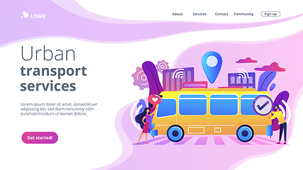 Image showing Autonomous public transport concept landing page.