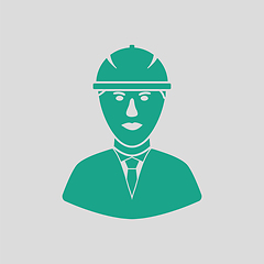 Image showing Icon of construction worker head in helmet