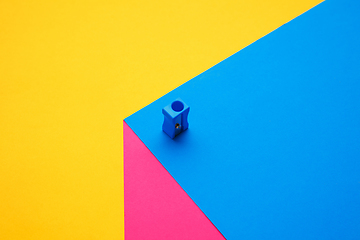 Image showing Stationery in bright pop colors with visual illusion effect, modern art