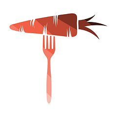 Image showing Diet carrot on fork icon