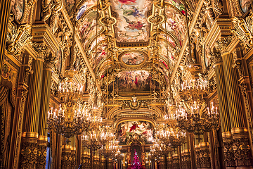 Image showing The Palais Garnier, Opera of Paris, interiors and details