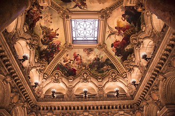 Image showing The Palais Garnier, Opera of Paris, interiors and details