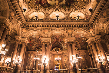 Image showing The Palais Garnier, Opera of Paris, interiors and details