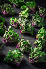 Image showing Kalette, kale sprouts or flower sprouts on black background