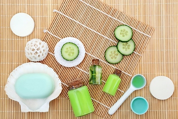 Image showing Cucumber Skincare for Natural Healing Beauty Treatment