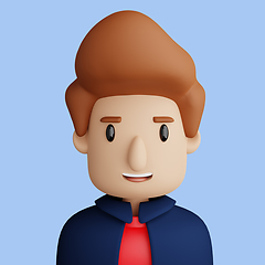 Image showing 3D cartoon avatar of smiling caucasian man