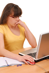 Image showing Girl with Computer