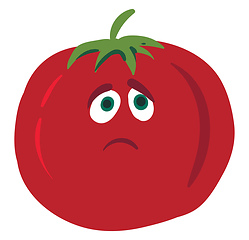 Image showing Sad tomato, vector or color illustration.
