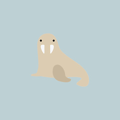 Image showing Image of animal -walrus, vector or color illustration.