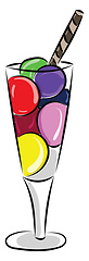 Image showing A colored ice cream for children, vector or color illustration.